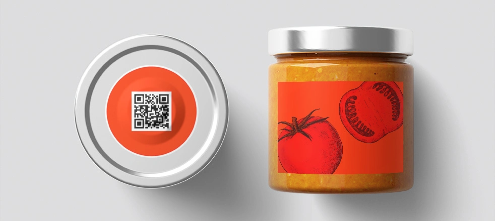 Круглая этикетка с QR кодом