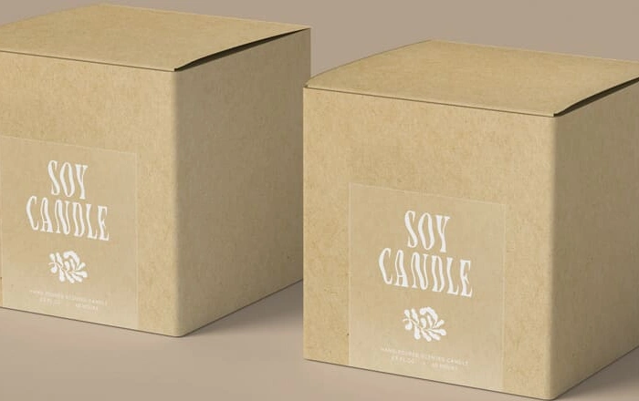 Прозрачная наклейка на упаковке Soy Candle