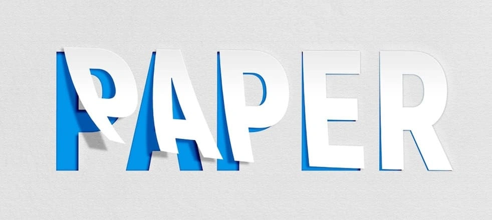 Вырубка букв (слово PAPER)