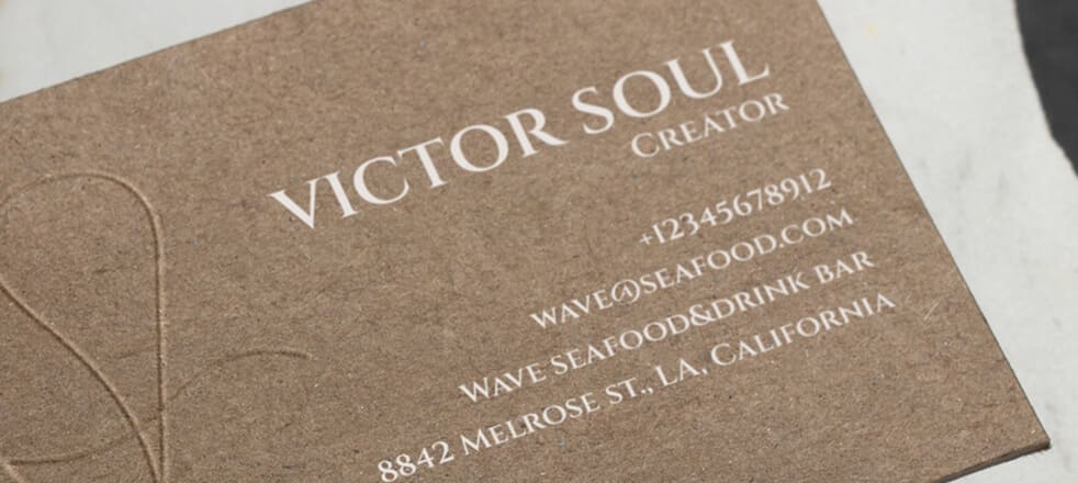 Визитка с тиснением Victor Soul
